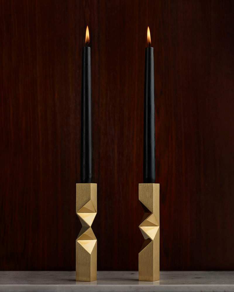 Candle Holders Bonnie & Clyde Brass