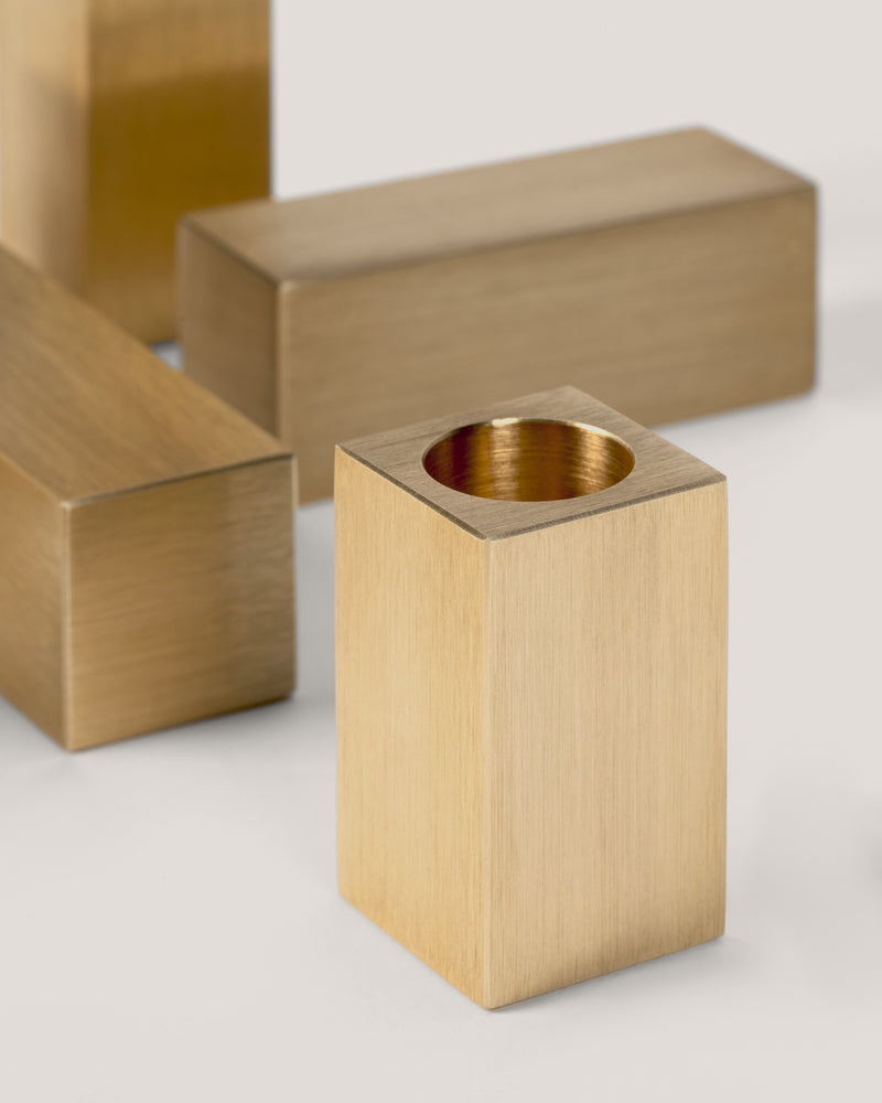 Domino Candle Holder Brass